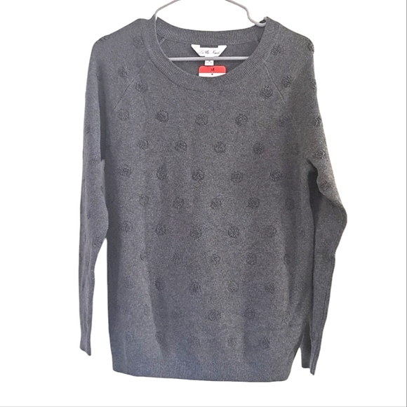 Leo & Nicole Gray Polka Dot Sweater Pullover Size Medium - Picture 1 of 7